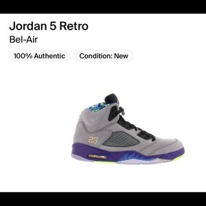 Jordan Retro 5 Bel Air Dead Stock Size 5 GS